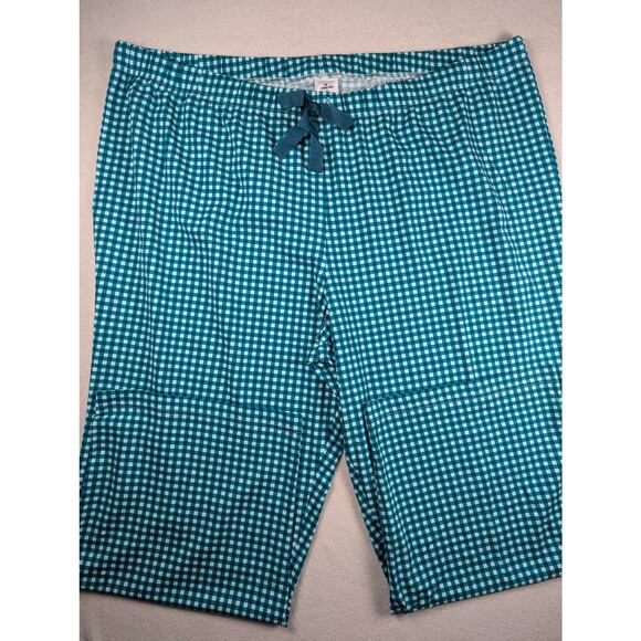 Draper James Lands End PJ Set Green Gingham Check Long Sleeve Shirt Pant Size 3X - Picture 2 of 13